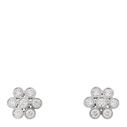 Tiffany Platinum Diamond Flower Earrings 1 of 4