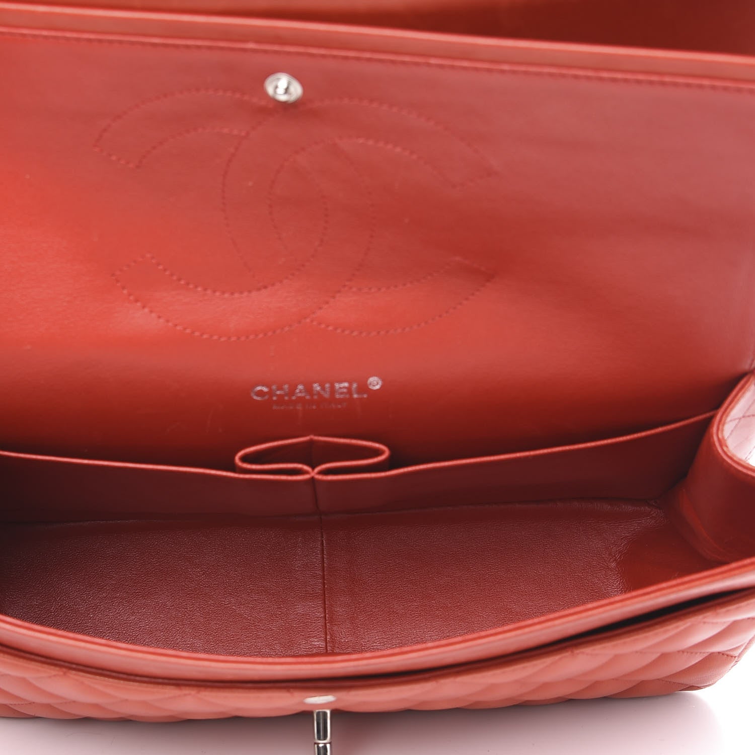 Chanel Lambskin Quilted Jumbo Double Flap Red 7 of 20