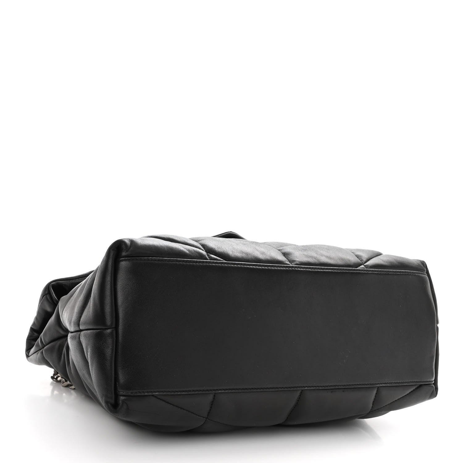 Saint Laurent Lambskin Quilted Medium Loulou Puffer Monogram Chain Satchel Black 4 of 9