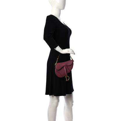 Christian Dior Grained Calfskin Mini Saddle Bag Mallow Rose 2 of 9