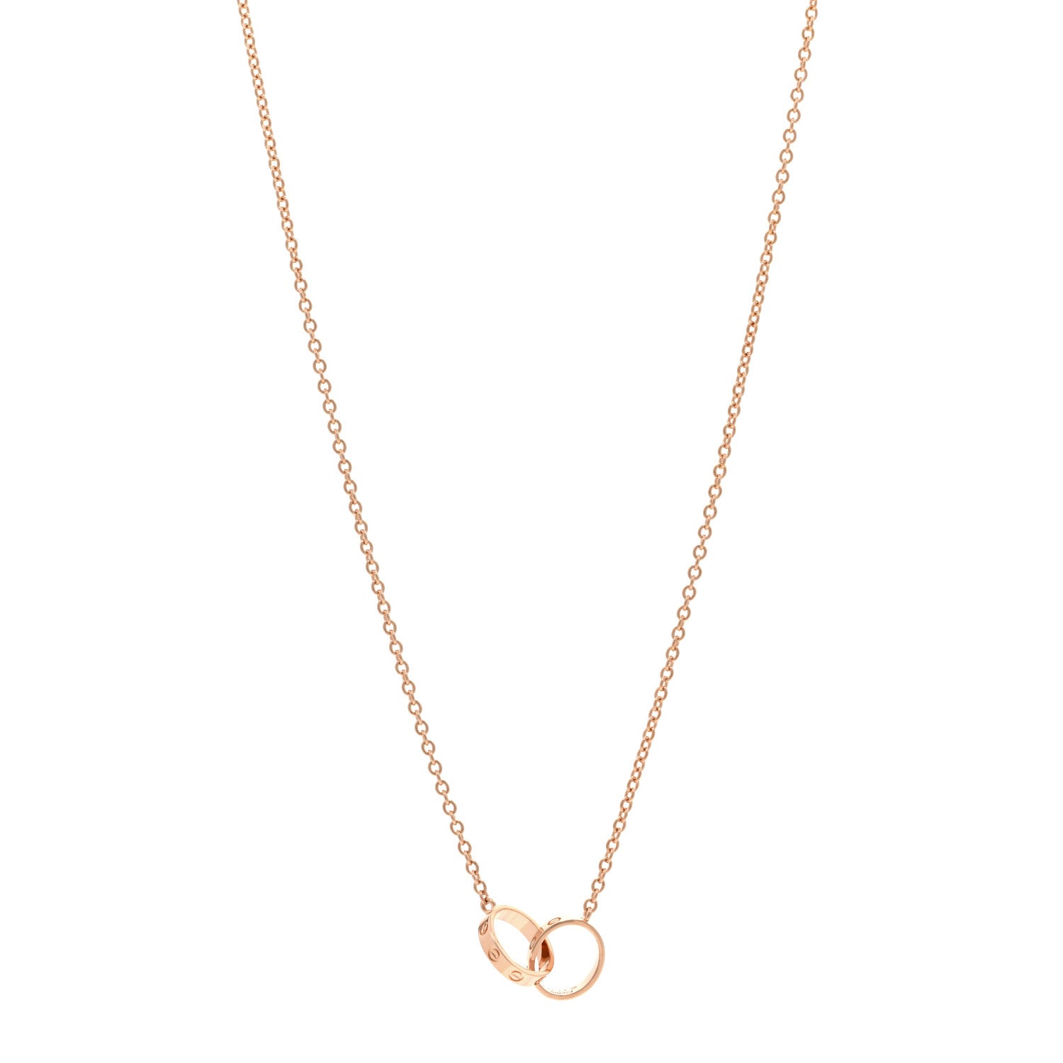Cartier 18K Pink Gold Interlocking LOVE Necklace 1 of 6