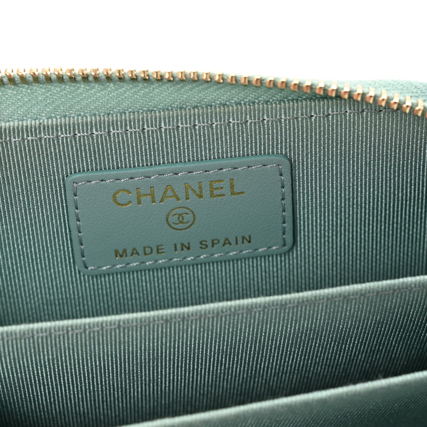 Caviar Quilted Zip Coin Purse Light Blue