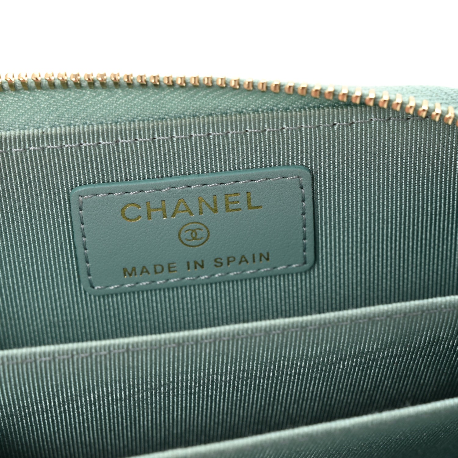 Chanel Caviar Quilted Zip Coin Purse Light Blue 6 of 10