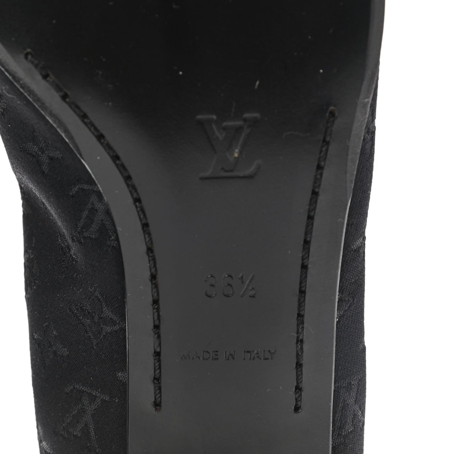 Satin Monogram Ballerina Flats 36.5 Black