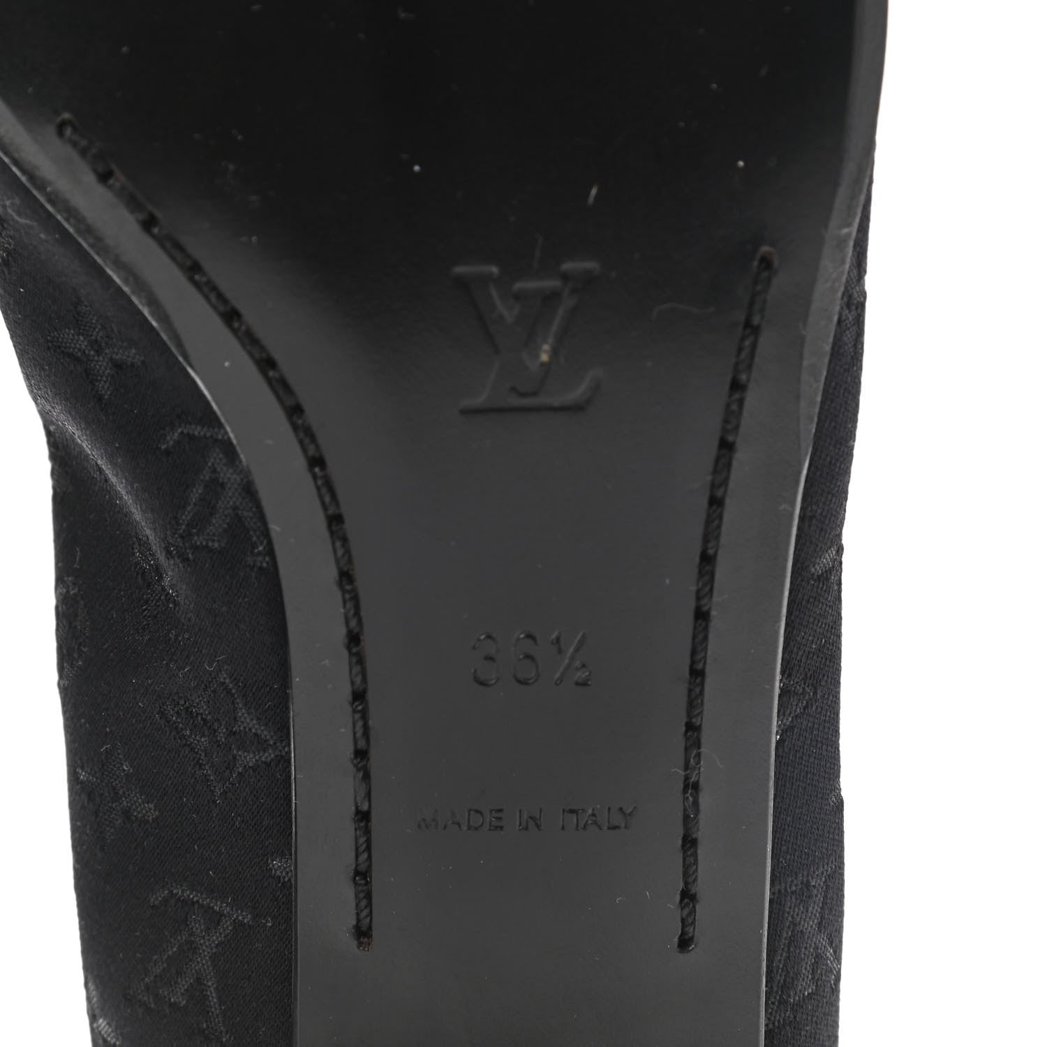 Louis Vuitton Satin Monogram Ballerina Flats 36.5 Black 8 of 8