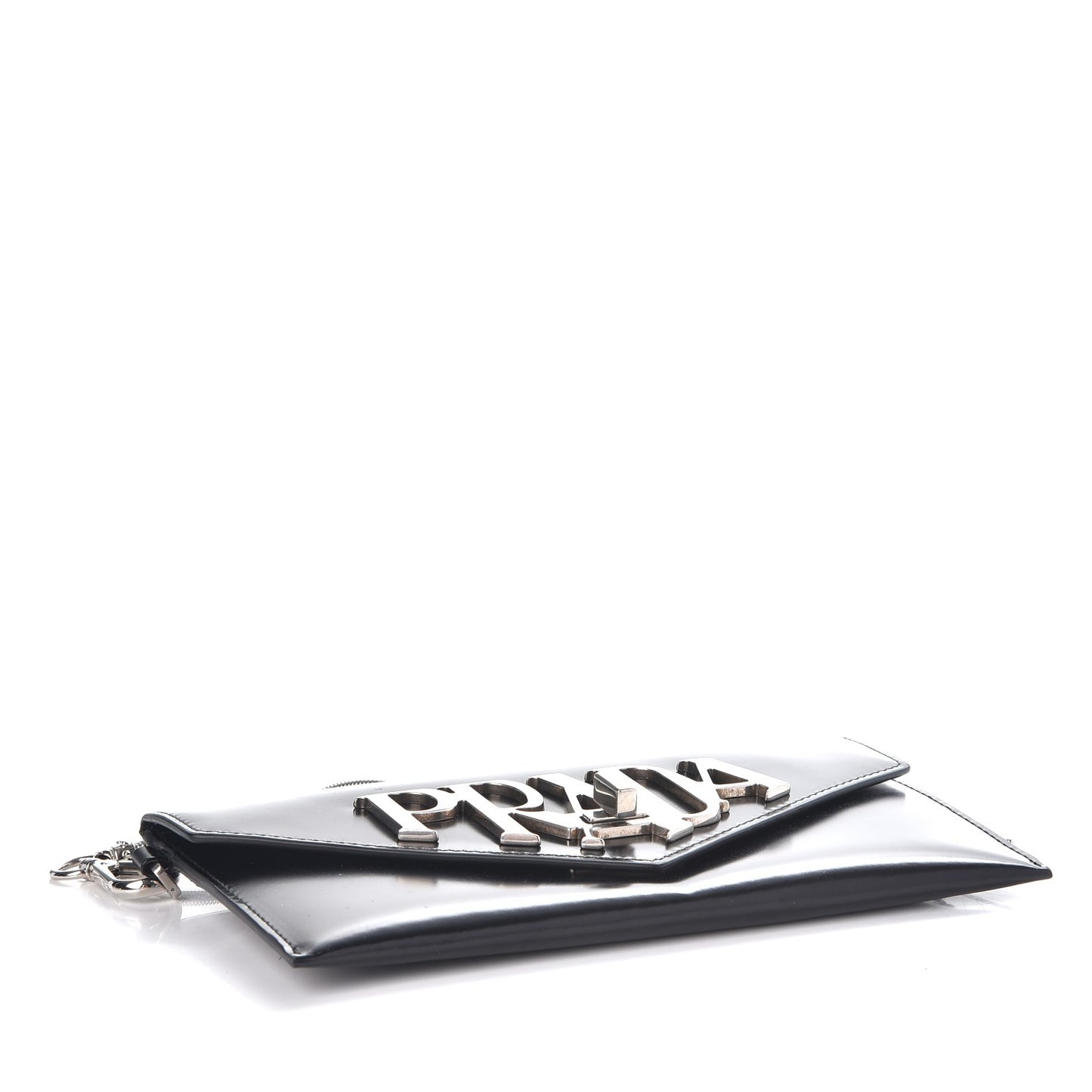 Spazzolato Logo Envelope Clutch Nero Black