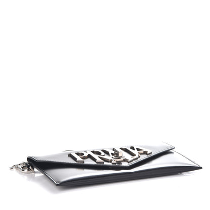 Prada Spazzolato Logo Envelope Clutch Nero Black 4 of 7
