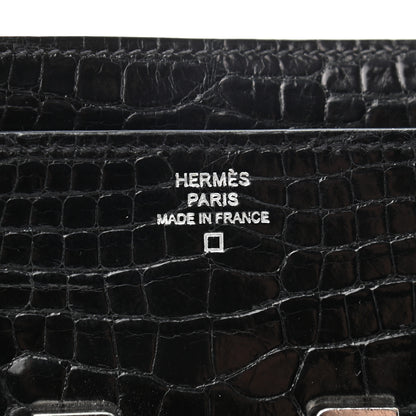 Hermes Shiny Alligator Constance Long Wallet Black 7 of 10