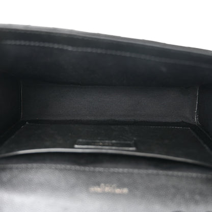 Saint Laurent Grain De Poudre Textured Mixed Matelasse Triquilt Medium Monogram Monochrome Satchel Black 5 of 11
