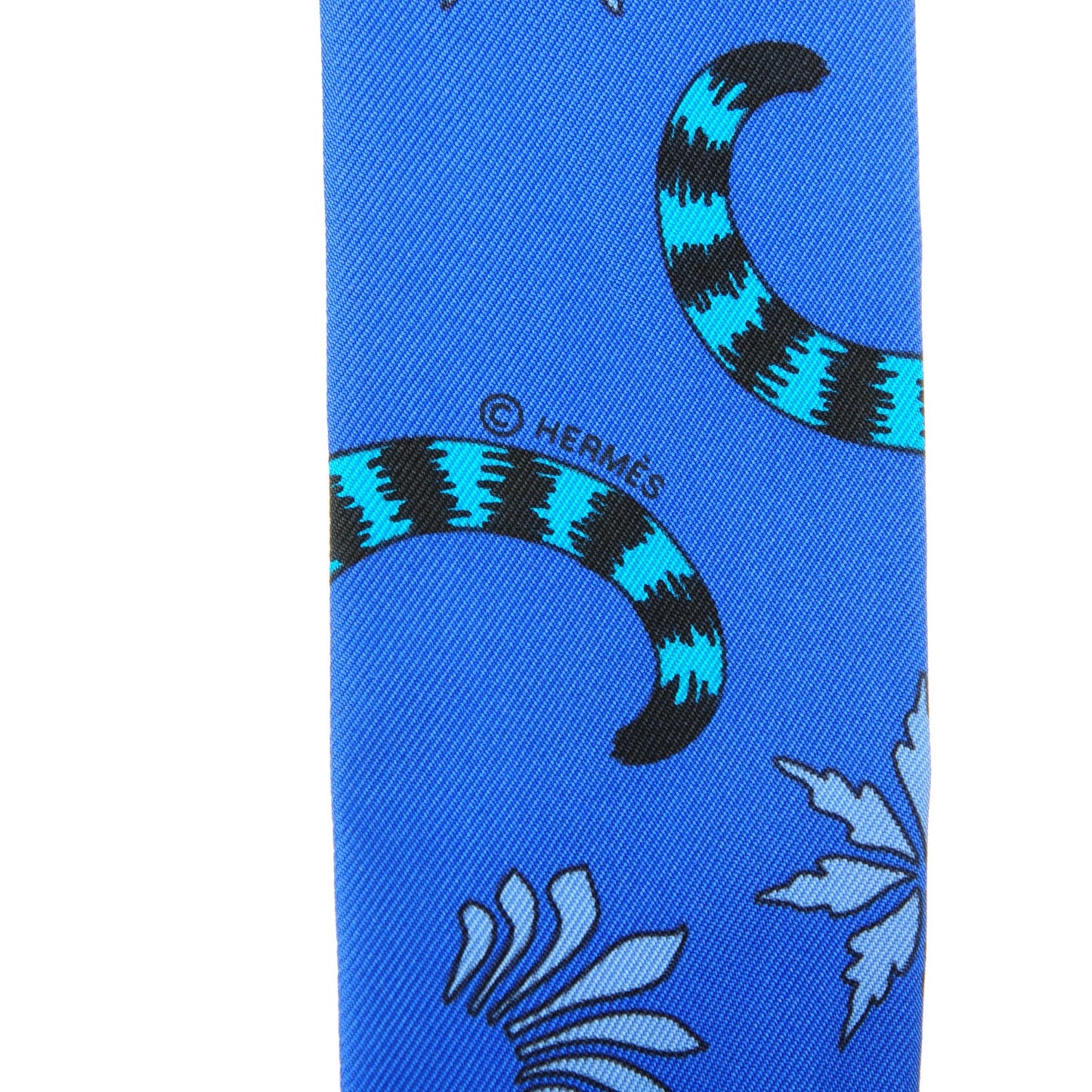 Silk Les Leopards Twilly Bleu Royal Turquoise Ciel