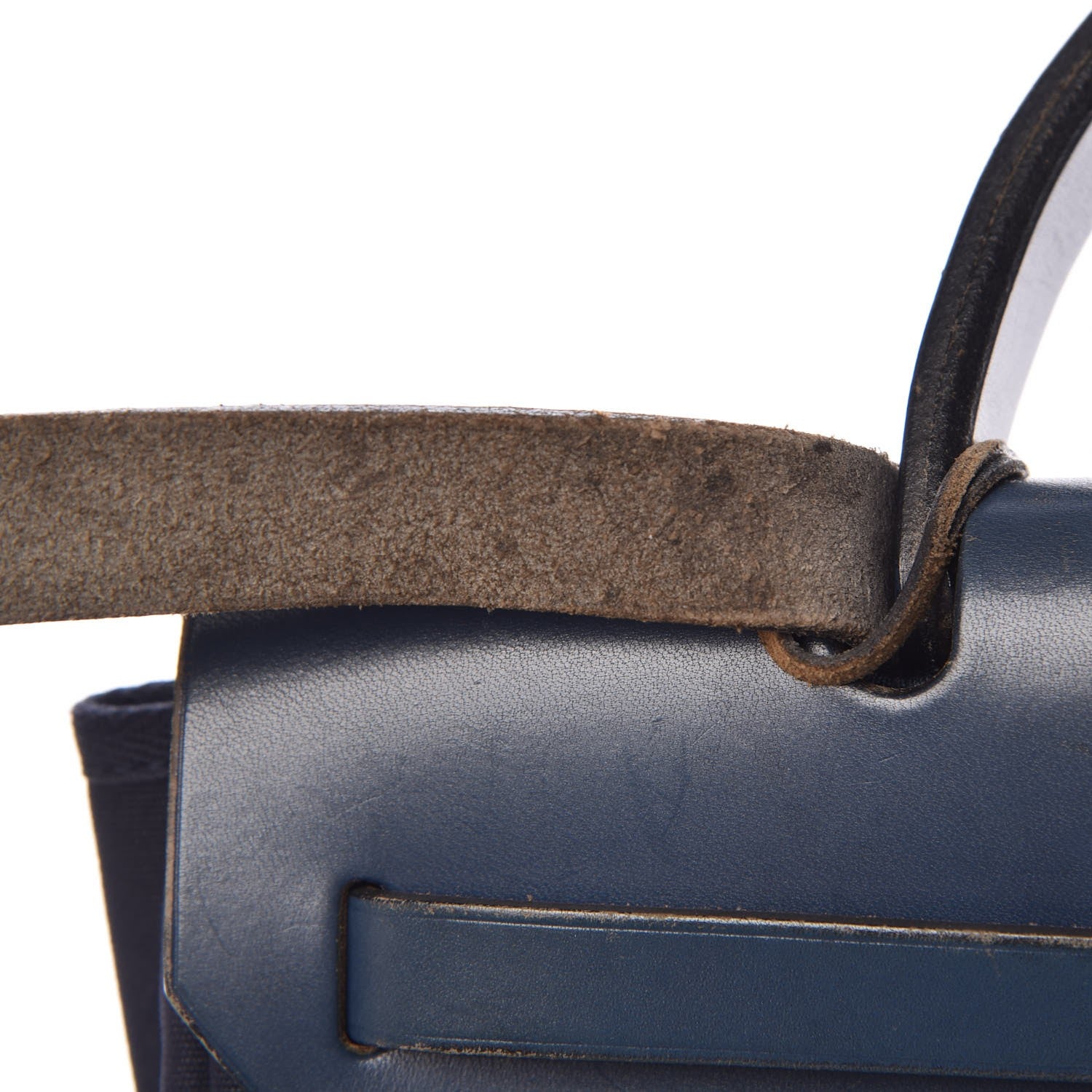 Hermes Toile Vache Calfskin Herbag PM 30 Navy Bleu Natural 11 of 25