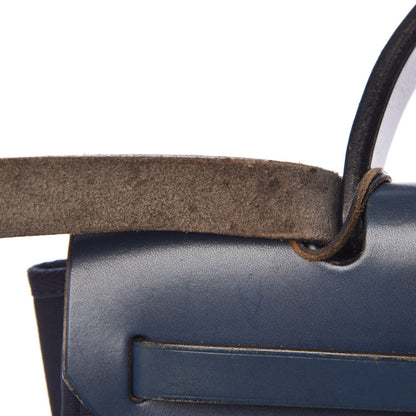 Hermes Toile Vache Calfskin Herbag PM 30 Navy Bleu Natural 11 of 25