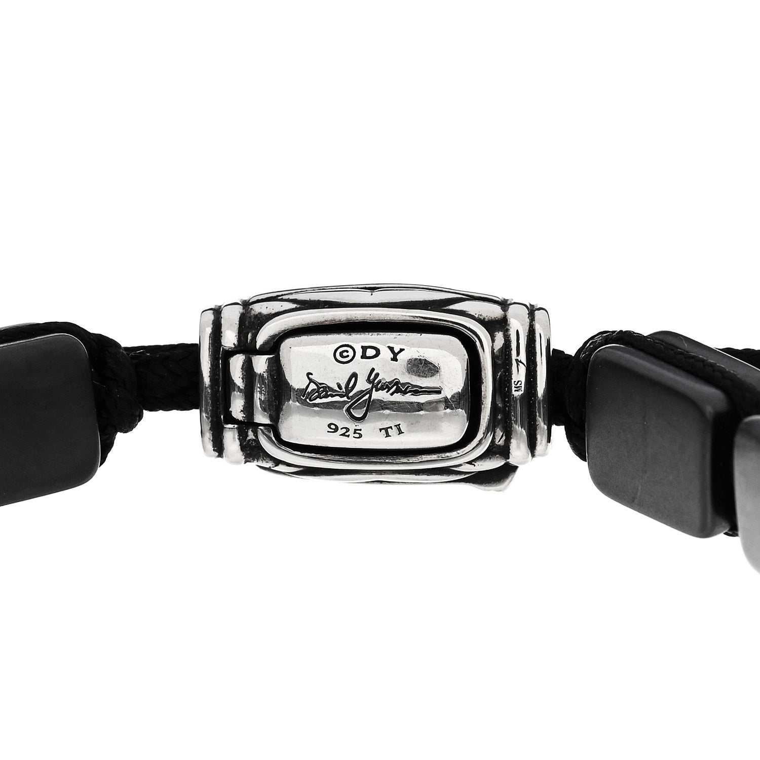 David Yurman Sterling Silver Titanium Blue Sapphire Tile Station Bracelet 3 of 3
