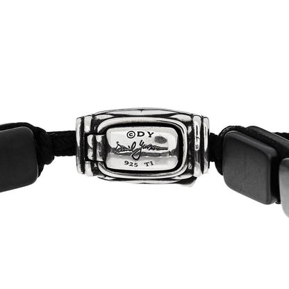 David Yurman Sterling Silver Titanium Blue Sapphire Tile Station Bracelet 3 of 3