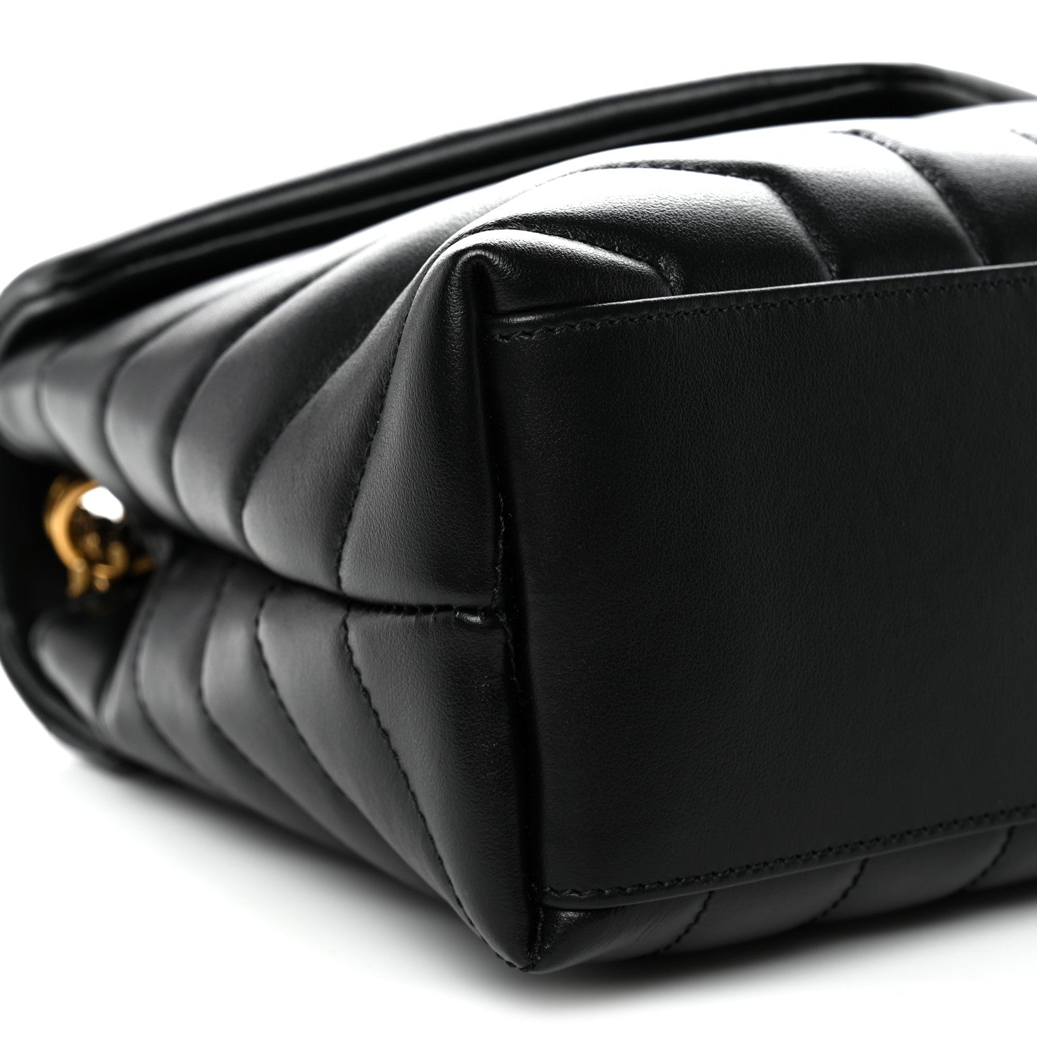 Saint Laurent Calfskin Y Quilted Monogram Small Loulou Chain Satchel Black 9 of 10