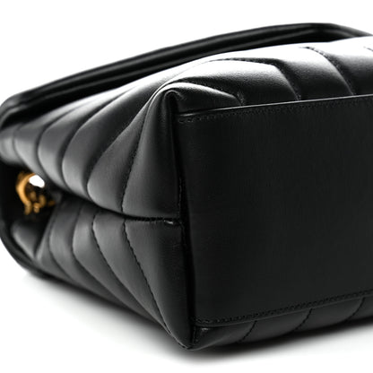 Saint Laurent Calfskin Y Quilted Monogram Small Loulou Chain Satchel Black 9 of 10
