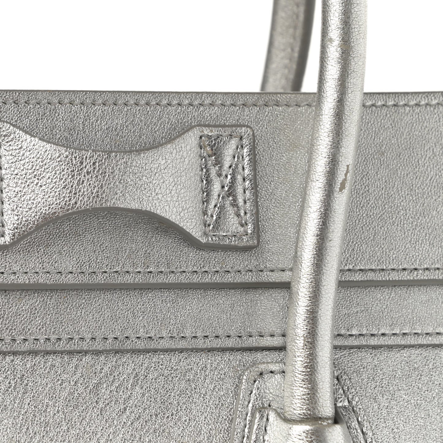 Laminated Lambskin Micro Luggage Silver