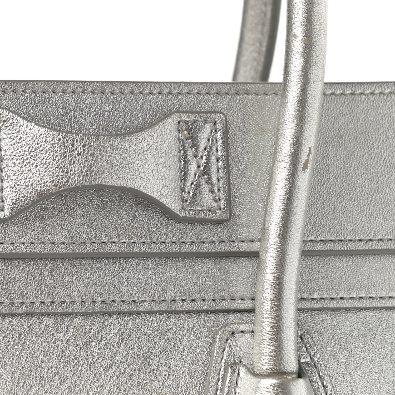 Celine Laminated Lambskin Micro Luggage Silver 14 of 26