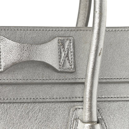 Celine Laminated Lambskin Micro Luggage Silver 14 of 26