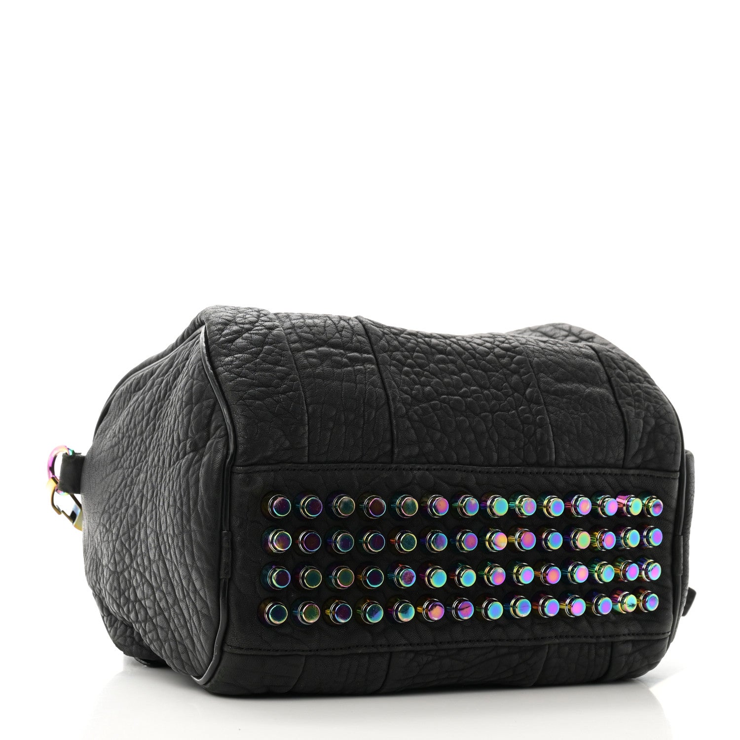 Alexander Wang Pebbled Lambskin Rocco Matte Black Iridescent Hardware 4 of 10