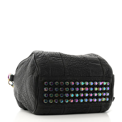 Alexander Wang Pebbled Lambskin Rocco Matte Black Iridescent Hardware 4 of 10