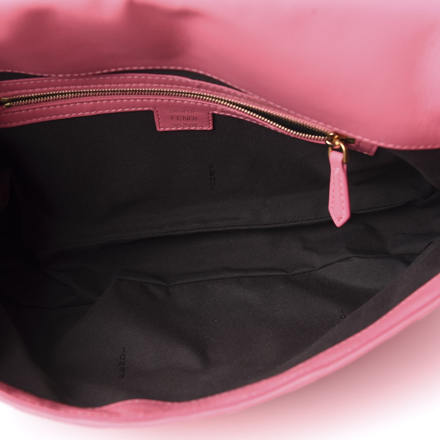 Fendi Nappa FF 1974 Embossed Large Baguette Rosa Fluo 6 of 11