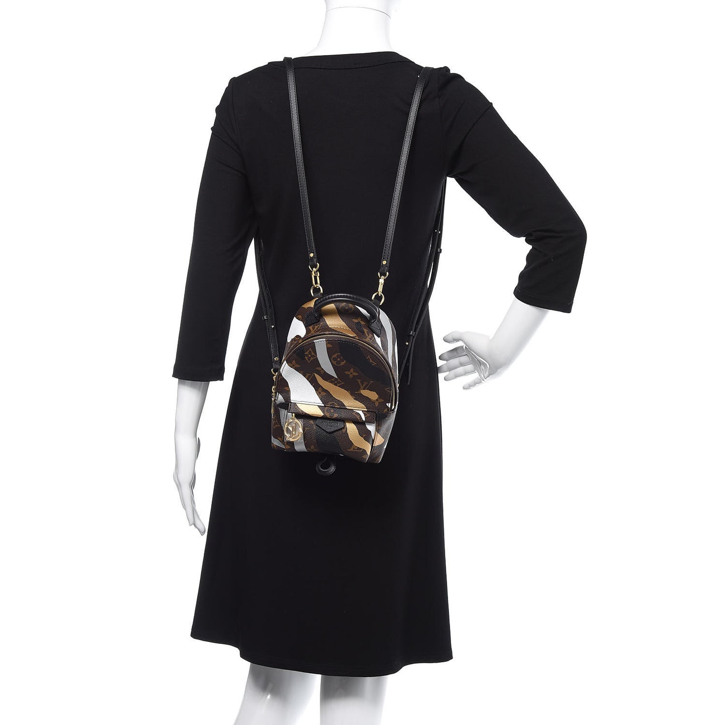 X LOL Monogram Palm Springs Backpack Mini Gold Silver