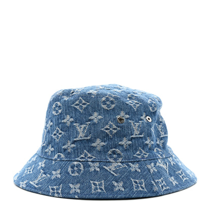 Louis Vuitton Monogram Denim Transformable Bob Bucket Hat 58 Blue 1 of 13