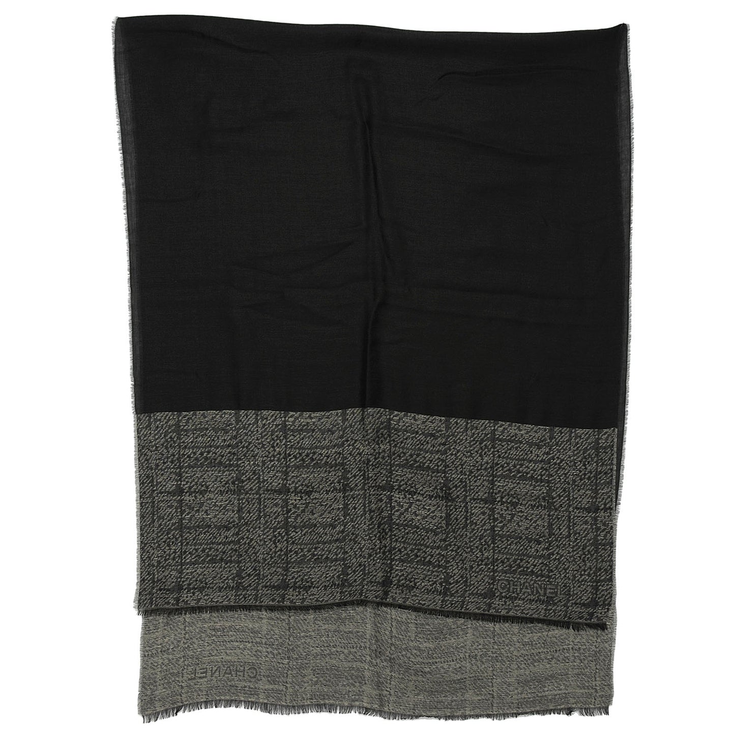 Cashmere Wool Silk CC Logo Scarf