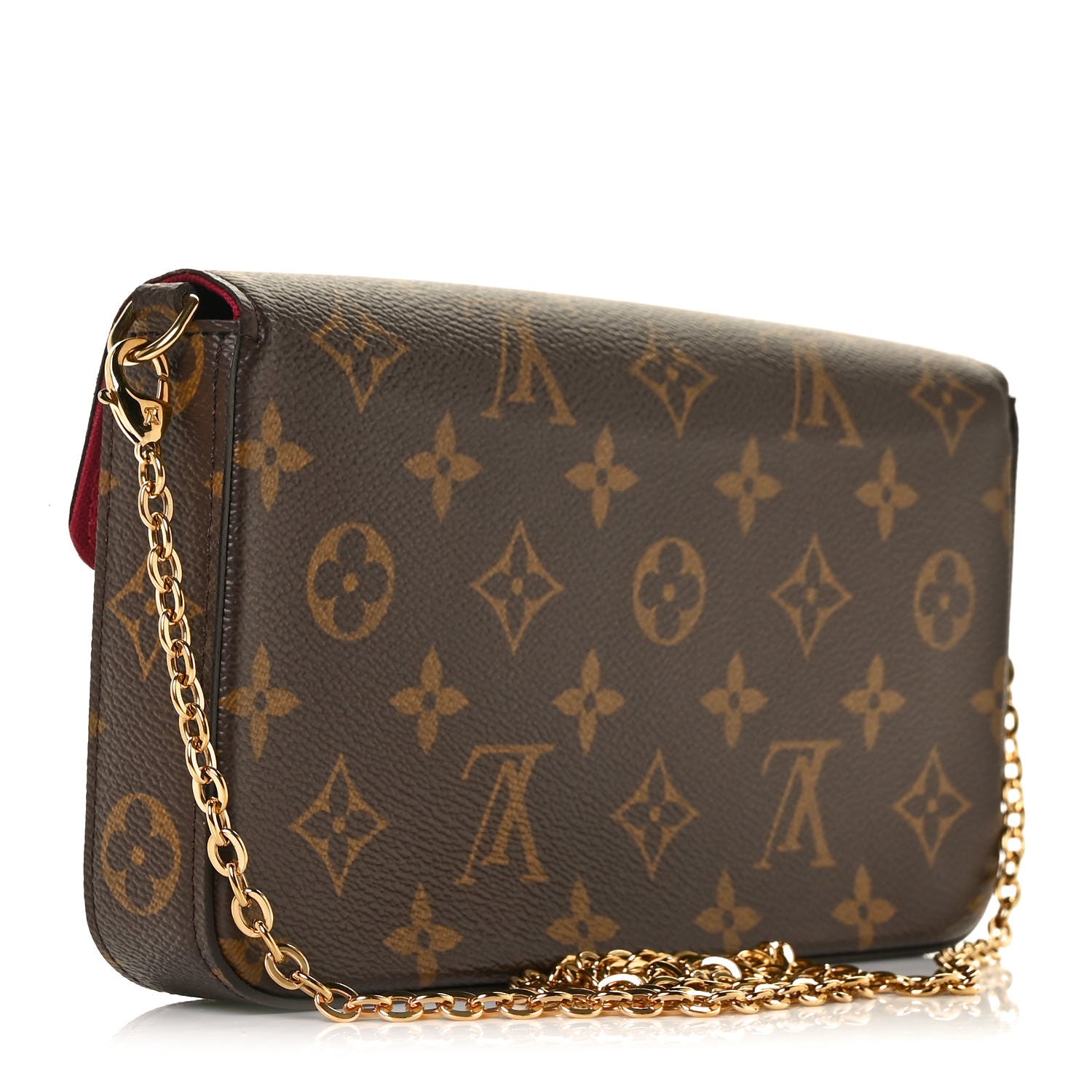Louis Vuitton Monogram Pochette Felicie Chain Wallet Fuchsia 4 of 10