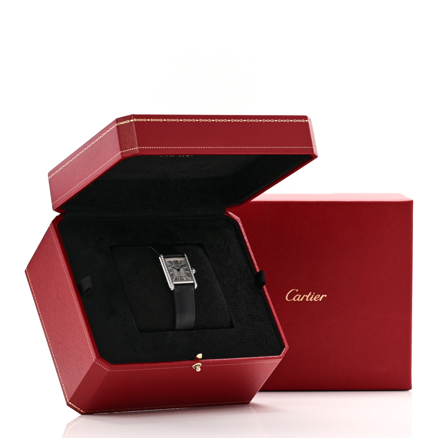 Stainless Steel Satin Diamond 22mm Must de Cartier Tank Quartz Watch