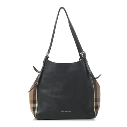 Burberry Grainy Calfskin House Check Small Canterbury Black 1 of 18