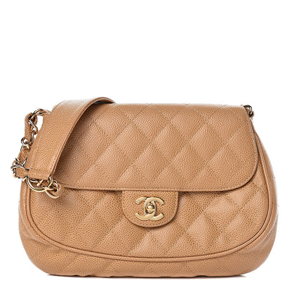 Chanel Caviar Quilted Flap Shoulder Bag Beige 1 of 11