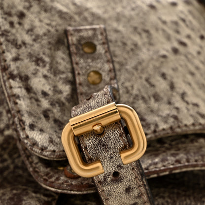 Chloe Metallic Pebbled Lambskin Paddington Satchel Grey 13 of 14