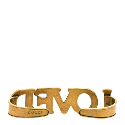 Gucci Metal Pearl Loved Palm Cuff Hand Piece Aged Gold 3 of 4