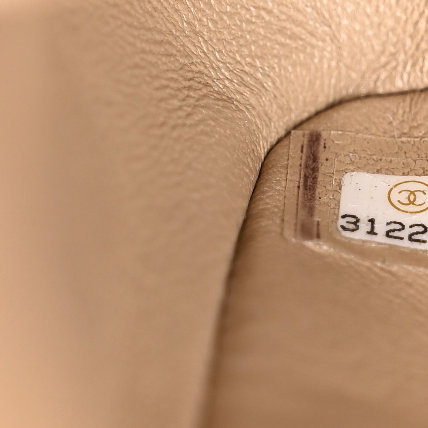 Iridescent Caviar Quilted Medium Double Flap Dark Beige