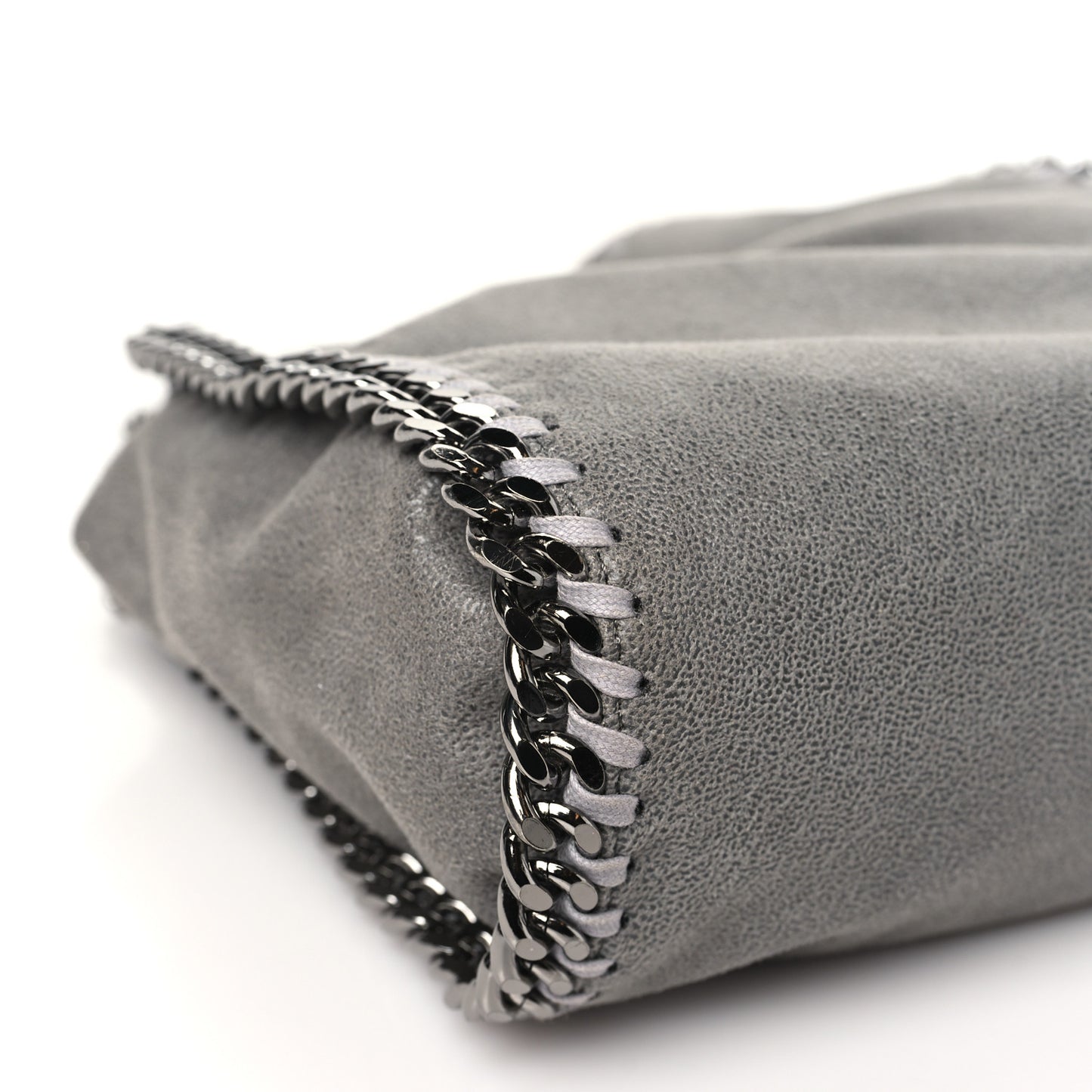 Shaggy Deer Mini Falabella Fold Over Tote Light Grey