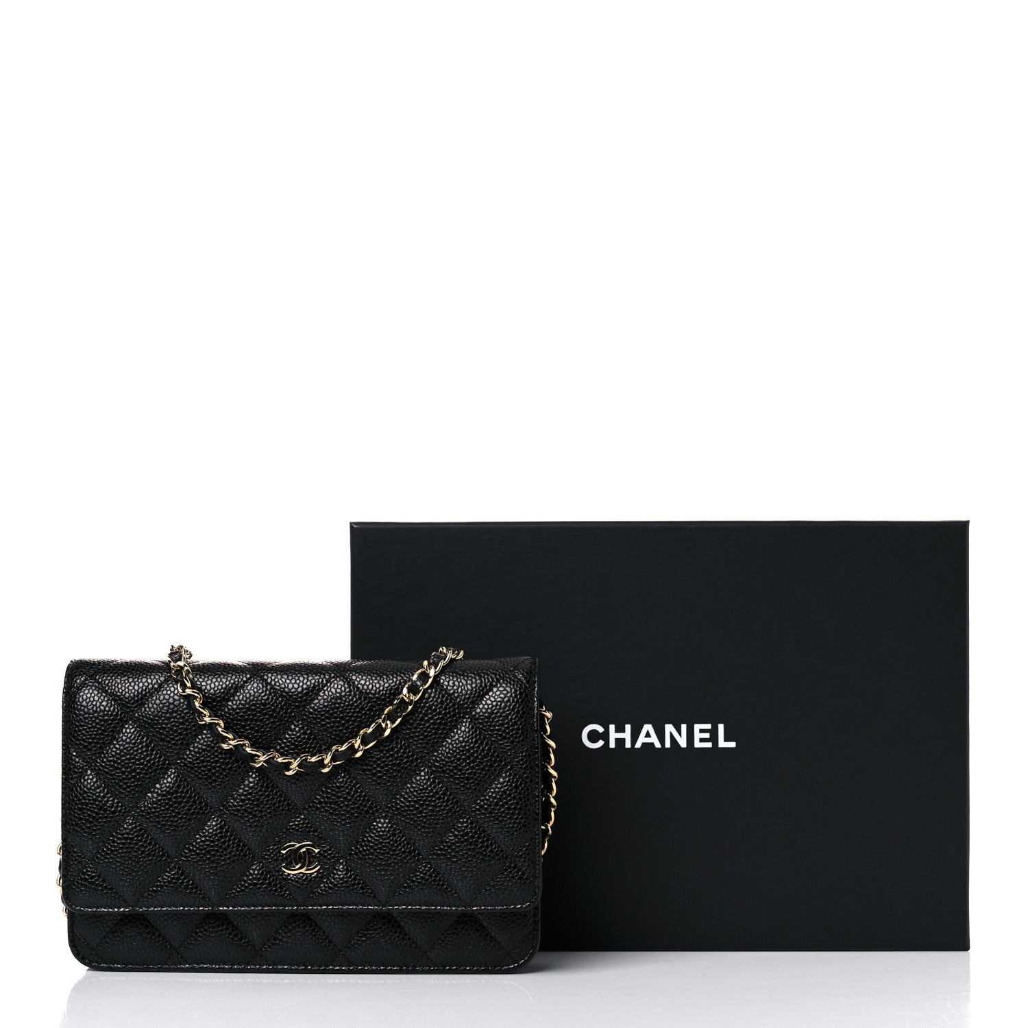 Chanel Caviar Quilted Wallet On Chain WOC Black 14 of 14