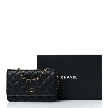 Chanel Caviar Quilted Wallet On Chain WOC Black 14 of 14