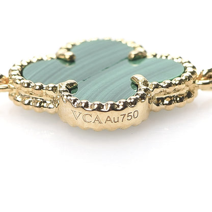 Van Cleef & Arpels 18K Yellow Gold Malachite 5 Motifs Vintage Alhambra Bracelet 4 of 8