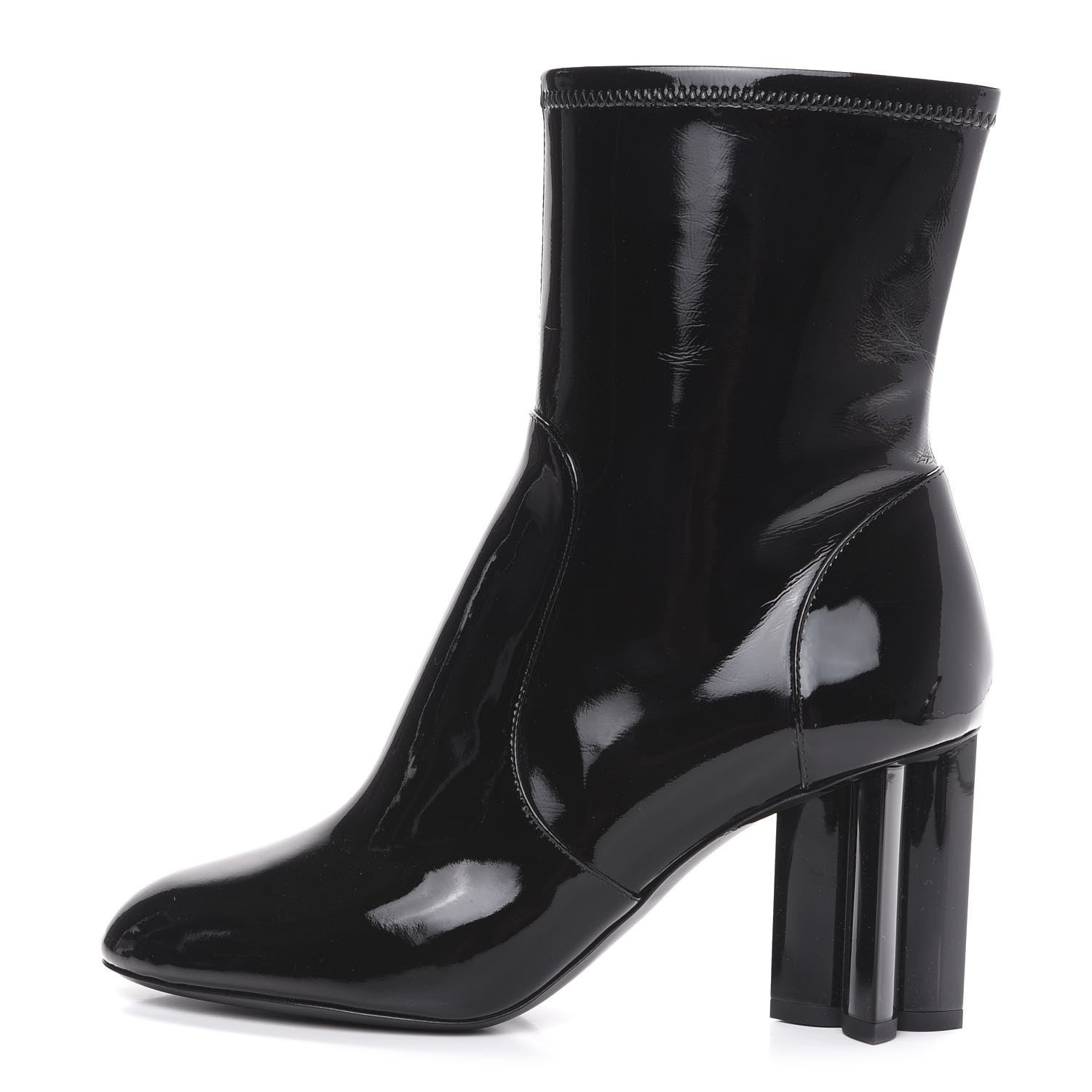 Louis Vuitton Patent Silhouette Ankle Boots 38 Black 1 of 7