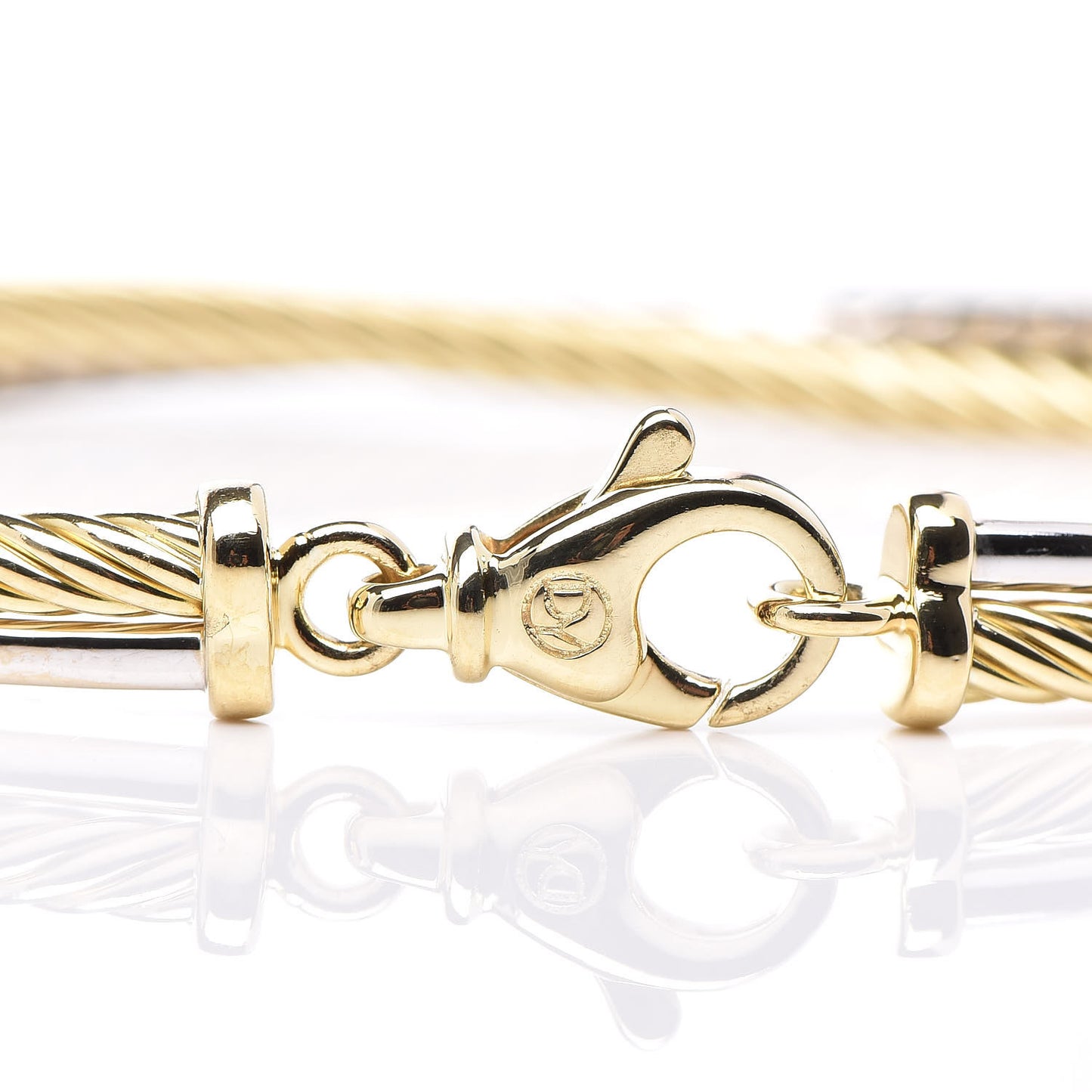 18K White Yellow Gold Diamond Crossover Bracelet