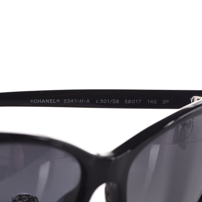 Chanel Acetate Polarized Fantasy Pearl Cat Eye Sunglasses 5341-H-A Black 6 of 9