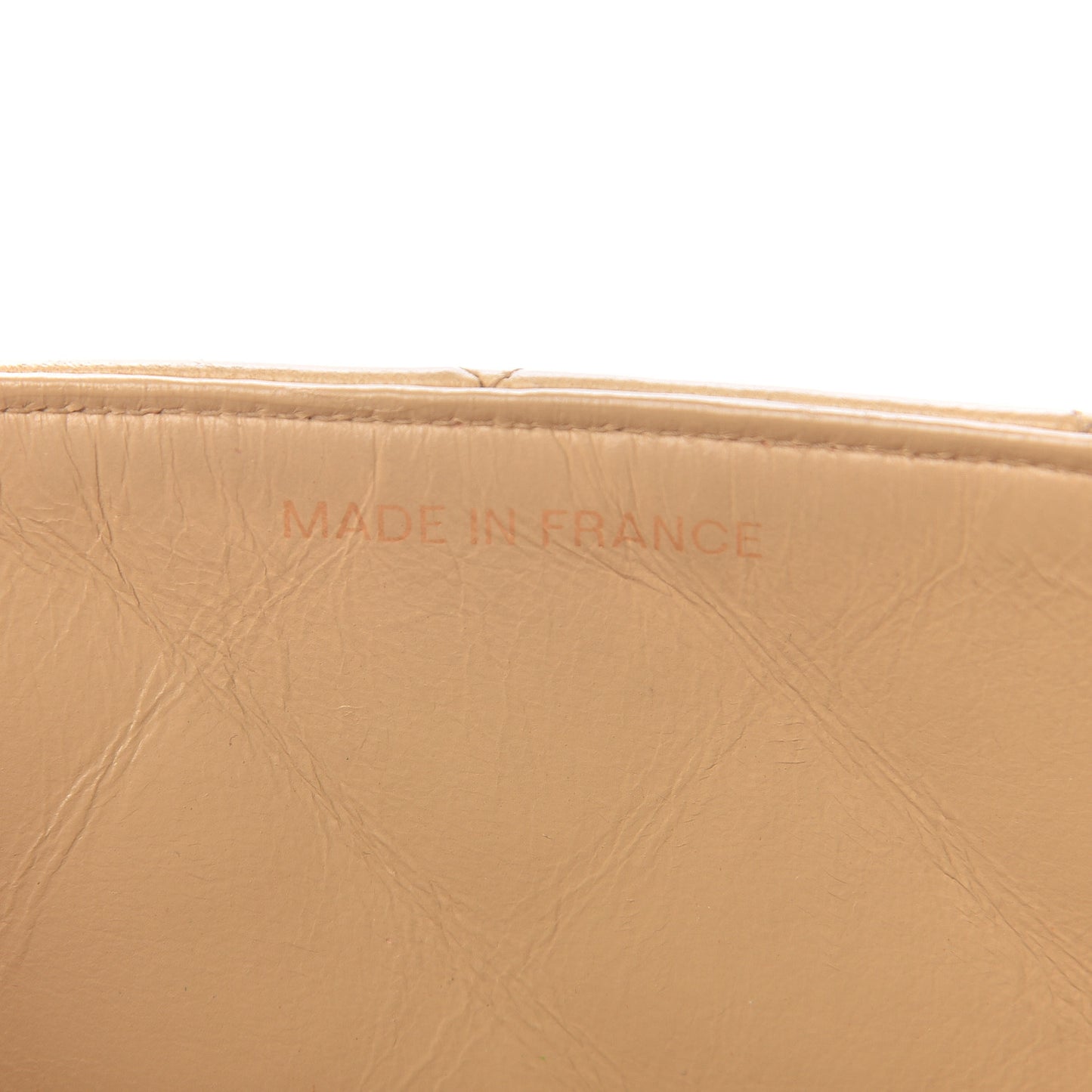 Lambskin Quilted Small Single Flap Beige