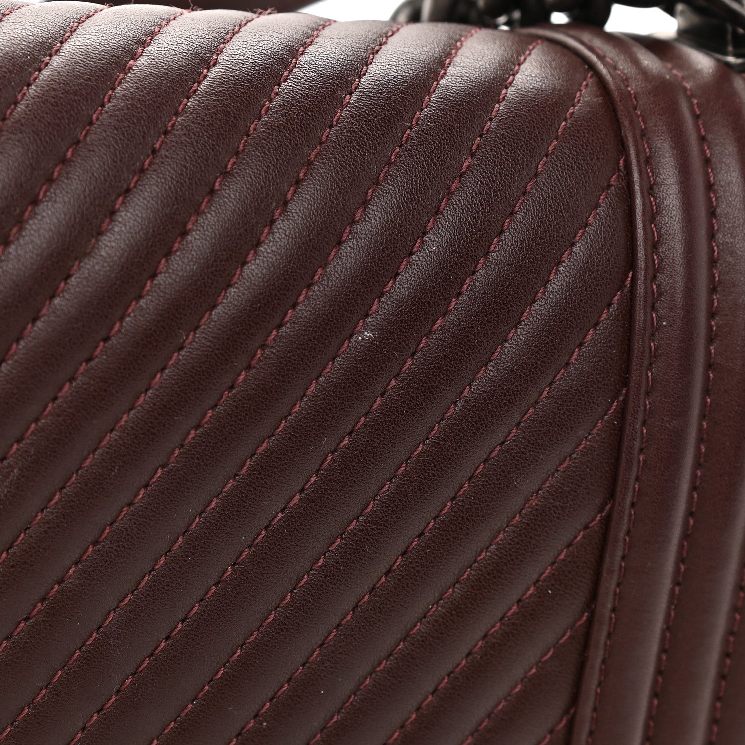 Chanel Calfskin Chevron Quilted Medium Boy Flap Burgundy 15 of 17