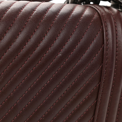Chanel Calfskin Chevron Quilted Medium Boy Flap Burgundy 15 of 17