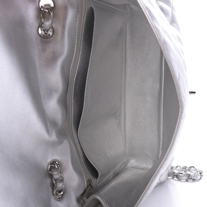Chanel Metallic Lambskin Quilted Jumbo Single Flap Silver 5 of 10