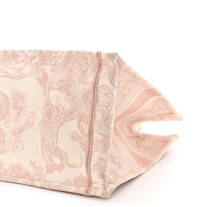 Christian Dior Canvas Embroidered Medium Dioriviera Toile De Jouy Book Tote Rose 10 of 15