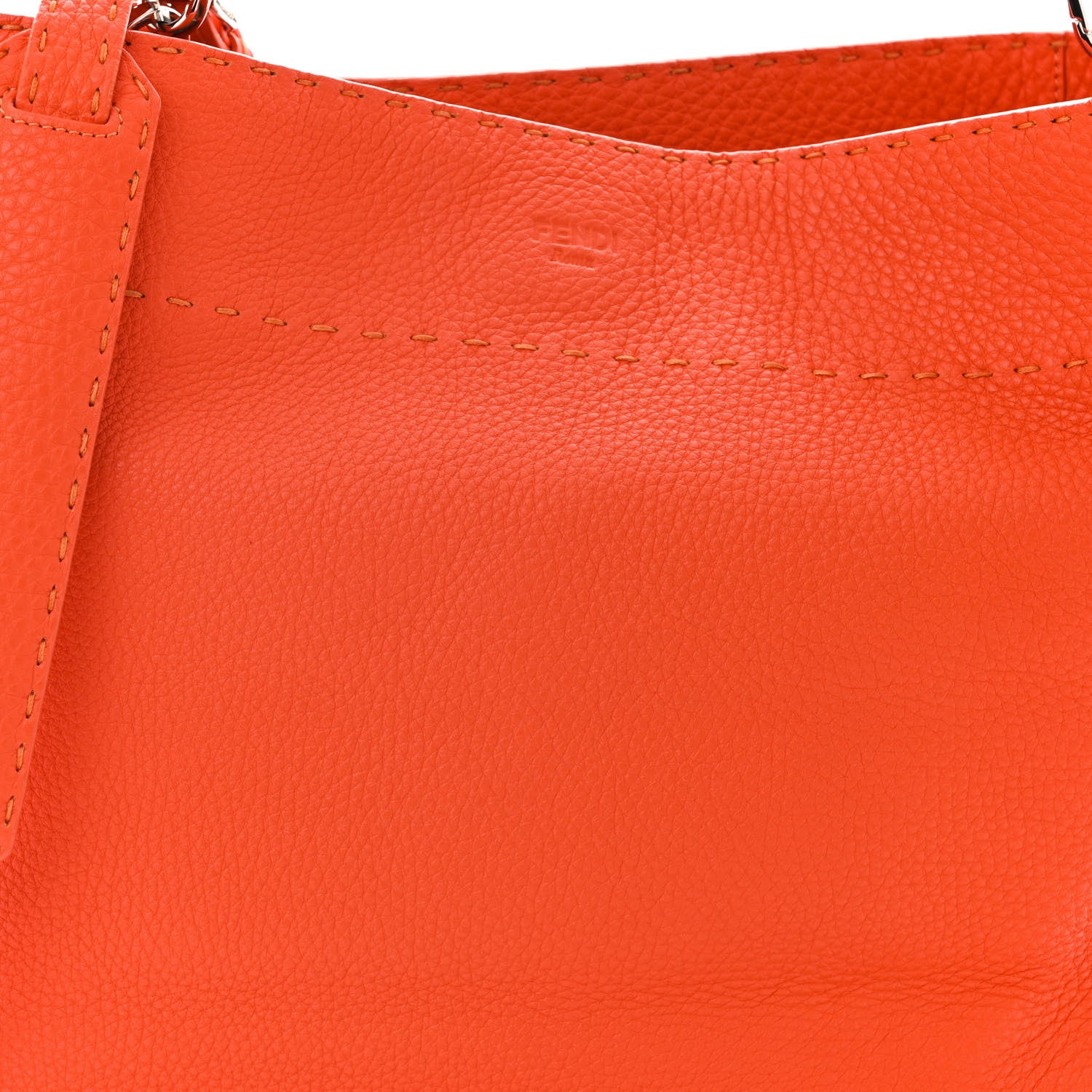Fendi Cuoio Romano Selleria Large Anna Bucket Bag Arancio 8 of 10