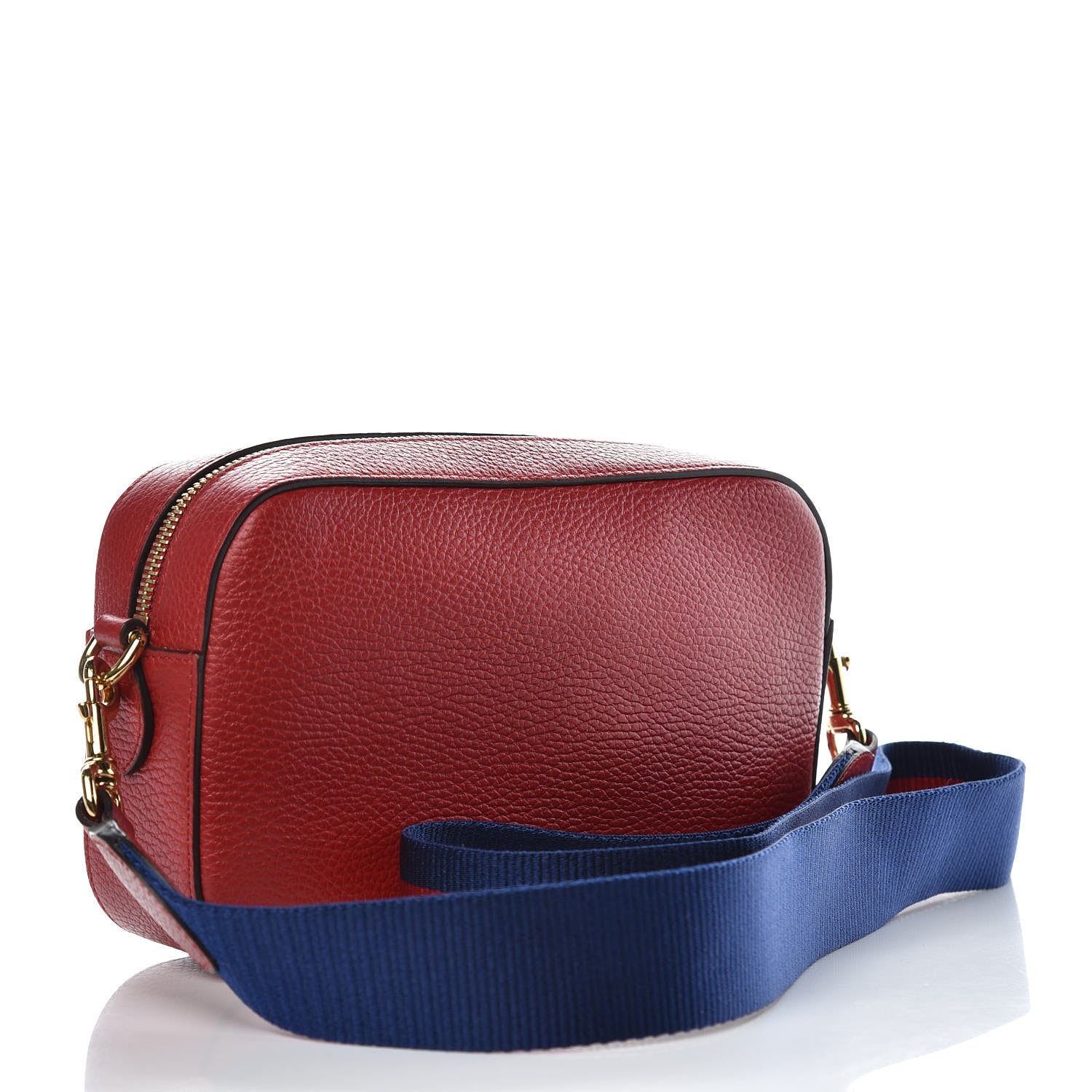Gucci Grained Calfskin Sylvie Web Kingsnake Small Camera Bag Red Multicolor 3 of 9